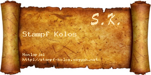 Stampf Kolos névjegykártya