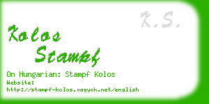 kolos stampf business card